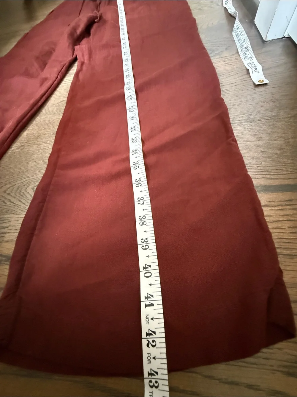 H&M Linen Blend Wide-Leg Drawstring Pants - Burgundy size S. Worn once.